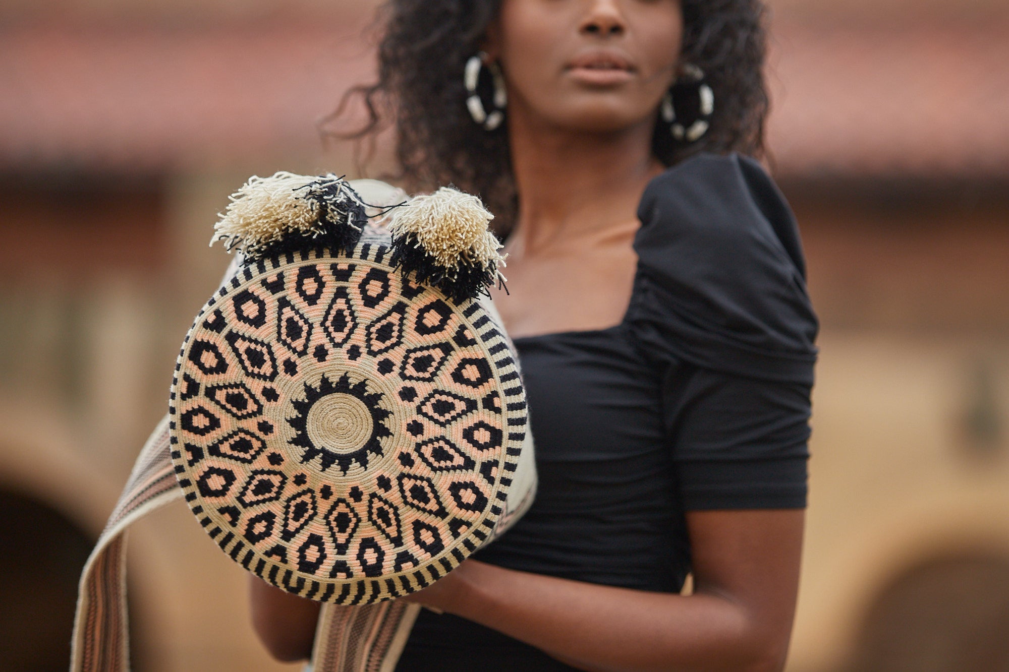 Bottom of handwoven handbag